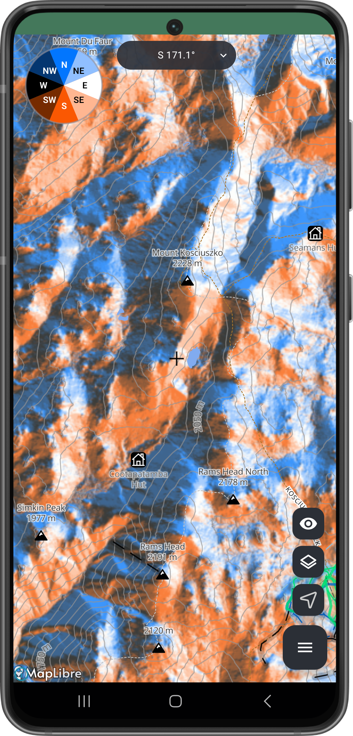 map screenshot slope aspect color-relief